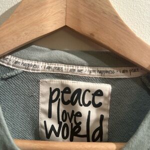 Peace Love World Women's Sweater - Soft Blue